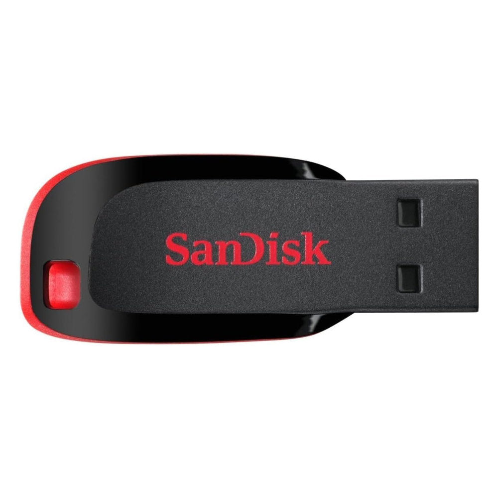 Pendrive SanDisk Cruzer Blade 64GB USB 2.0 Plug & Play Preto Vermelho c/ SecureAccess FAT32 SDCZ50-064G-B35