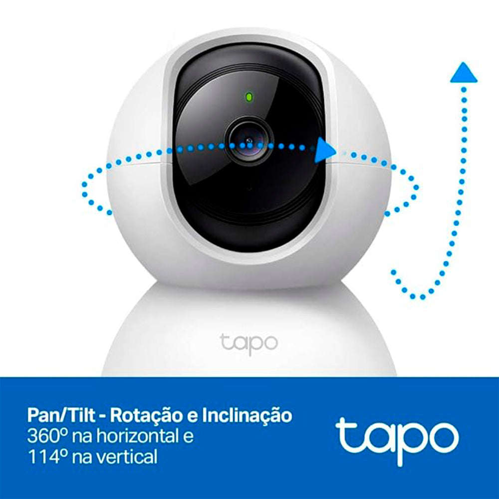 Câmera De Segurança Tp-Link Tapo C200 Wi-Fi Interna 360º 1080p Full HD Bivolt