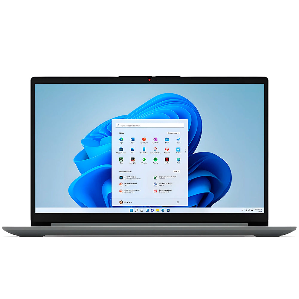Notebook Lenovo Ideapad 1i, Intel Core i3-1215U, 8GB RAM, SSD 256GB, Tela 15.6" HD Windows 11 Home, Cinza