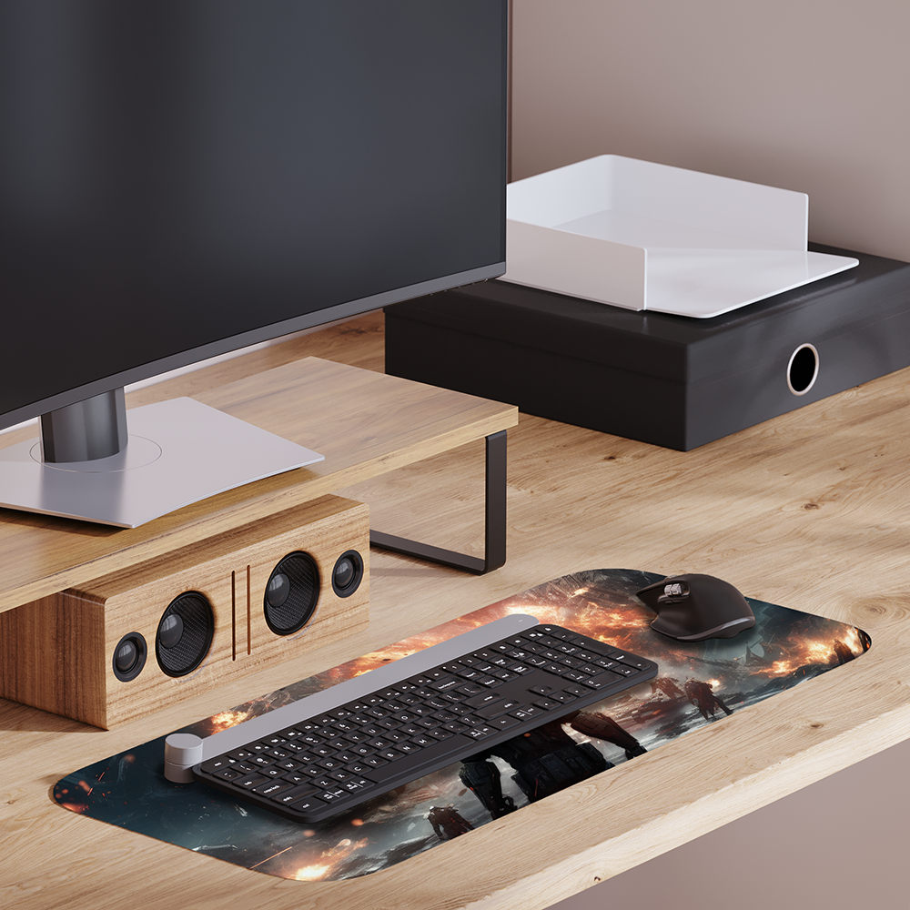 Mouse Pad Gamer 30x70cm, Neoprene Legítimo, Base Antiderrapante, Reliza - Estampa Halo