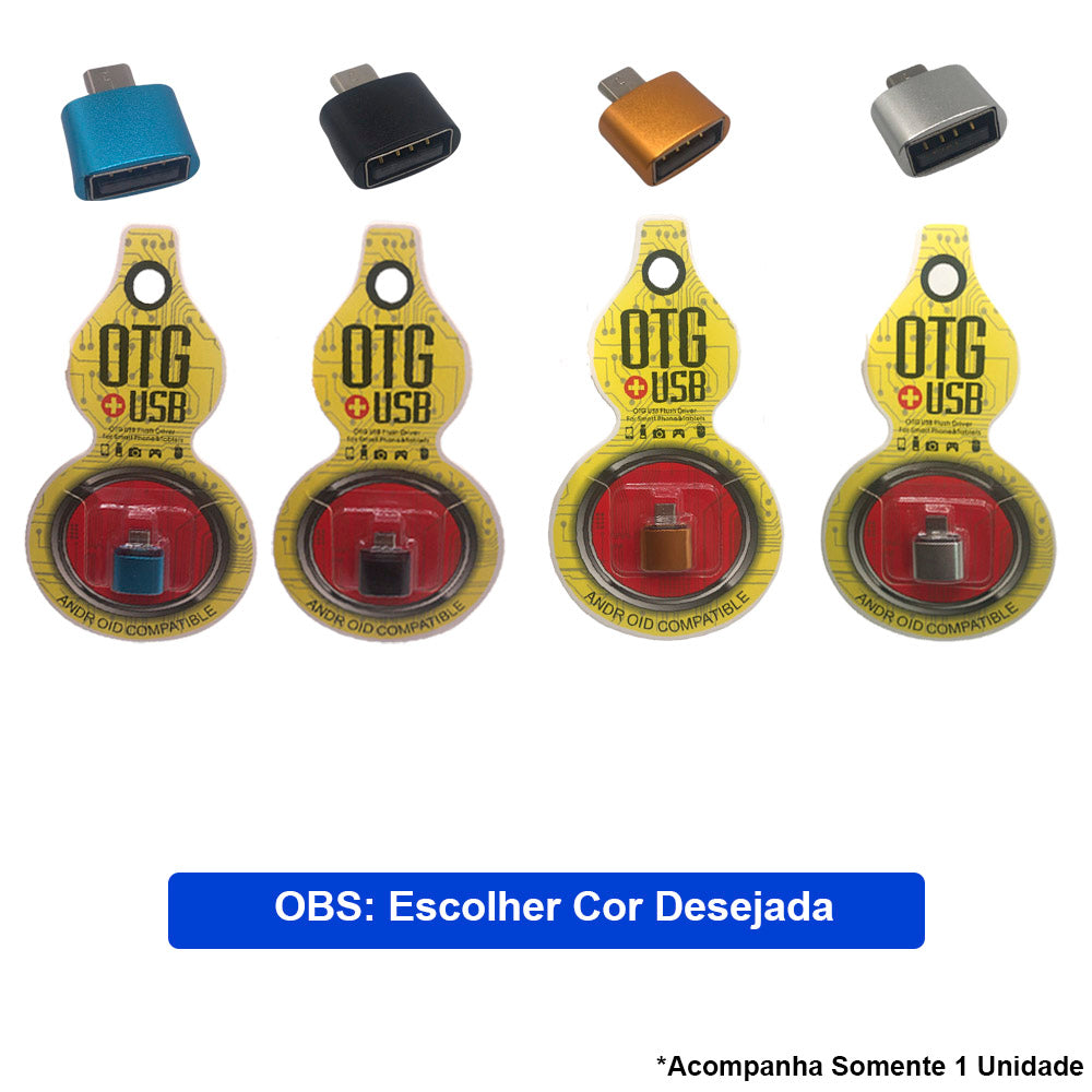 Adaptador USB OTG Para Smartphone, Compativel Com Android