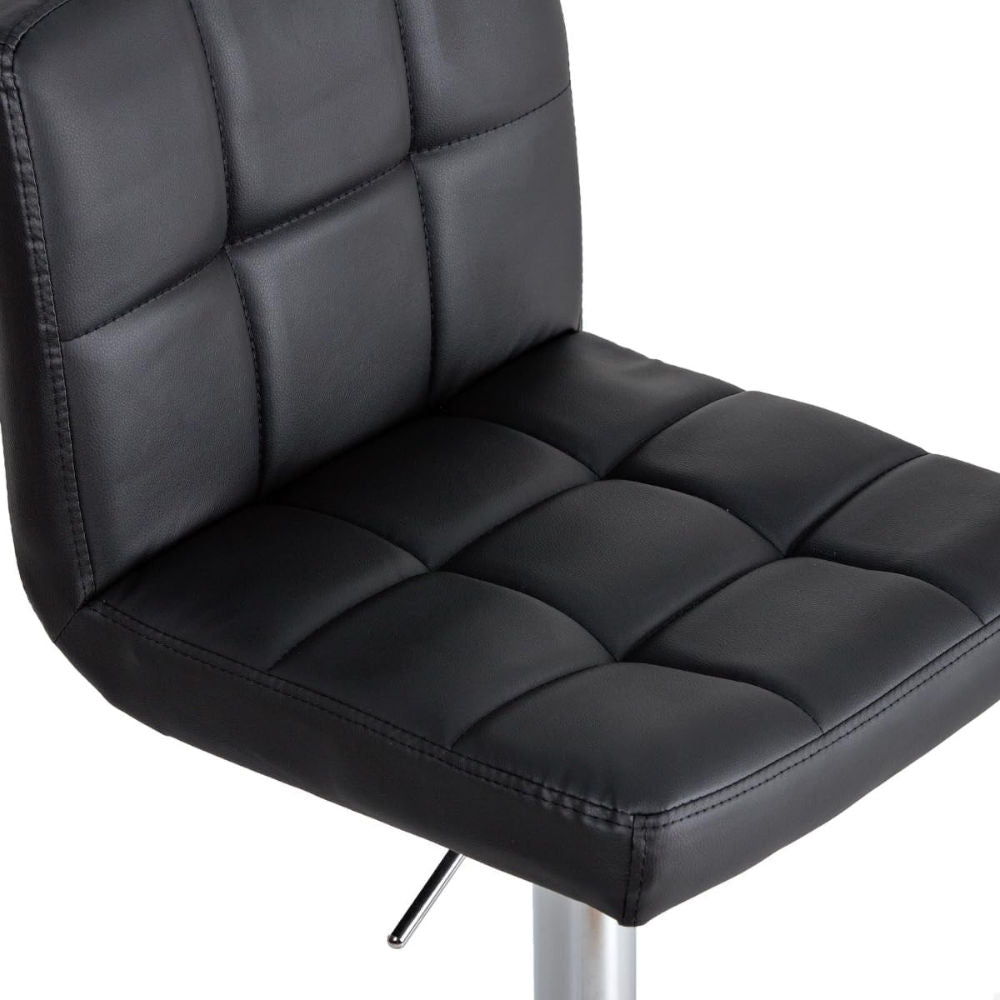 Banqueta Giratória Estofada Gomos Confort P030 Prime Office, Preta/Cromo, Regulagem Altura 61-82cm, Suporte 120kg