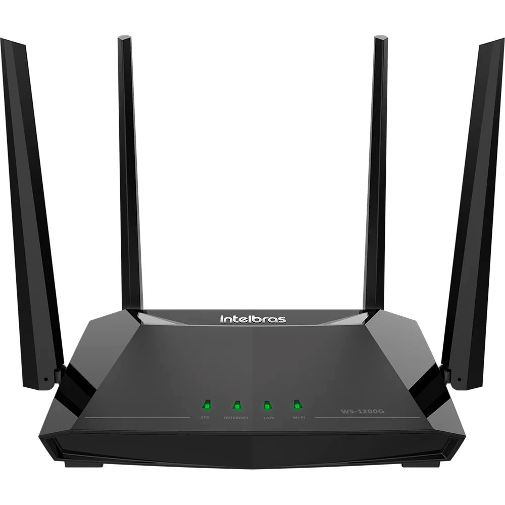 Roteador Wifi 5 Repetidor Wireless Intelbras Wi-Force W5-1200G Dual Band AC1200 Gigabit Plano Acima 100Mbps, Até 120m²