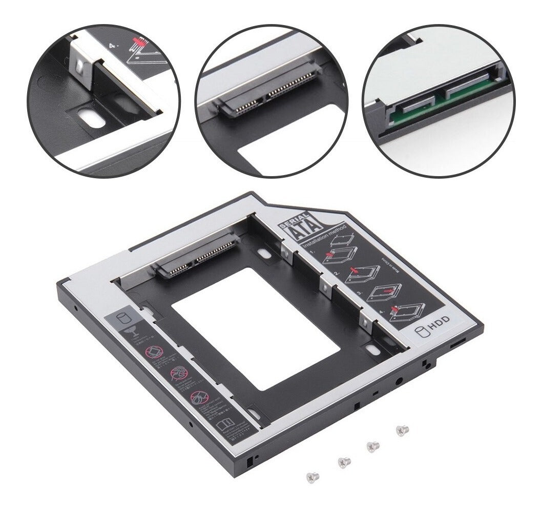 Gaveta Caddy Adaptador Para Segundo HD Notebook ou Ssd 12,7mm- HDCA -S127- Exbom