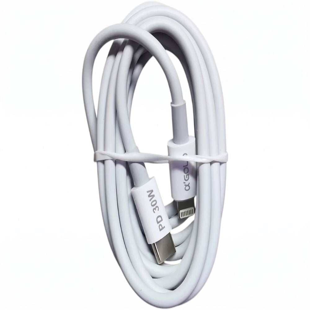 Cabo Lightning 2 Metros Turbo α'GOLD CB-104 | USB-C para iPhone 30W – Carregamento Ultrarrápido