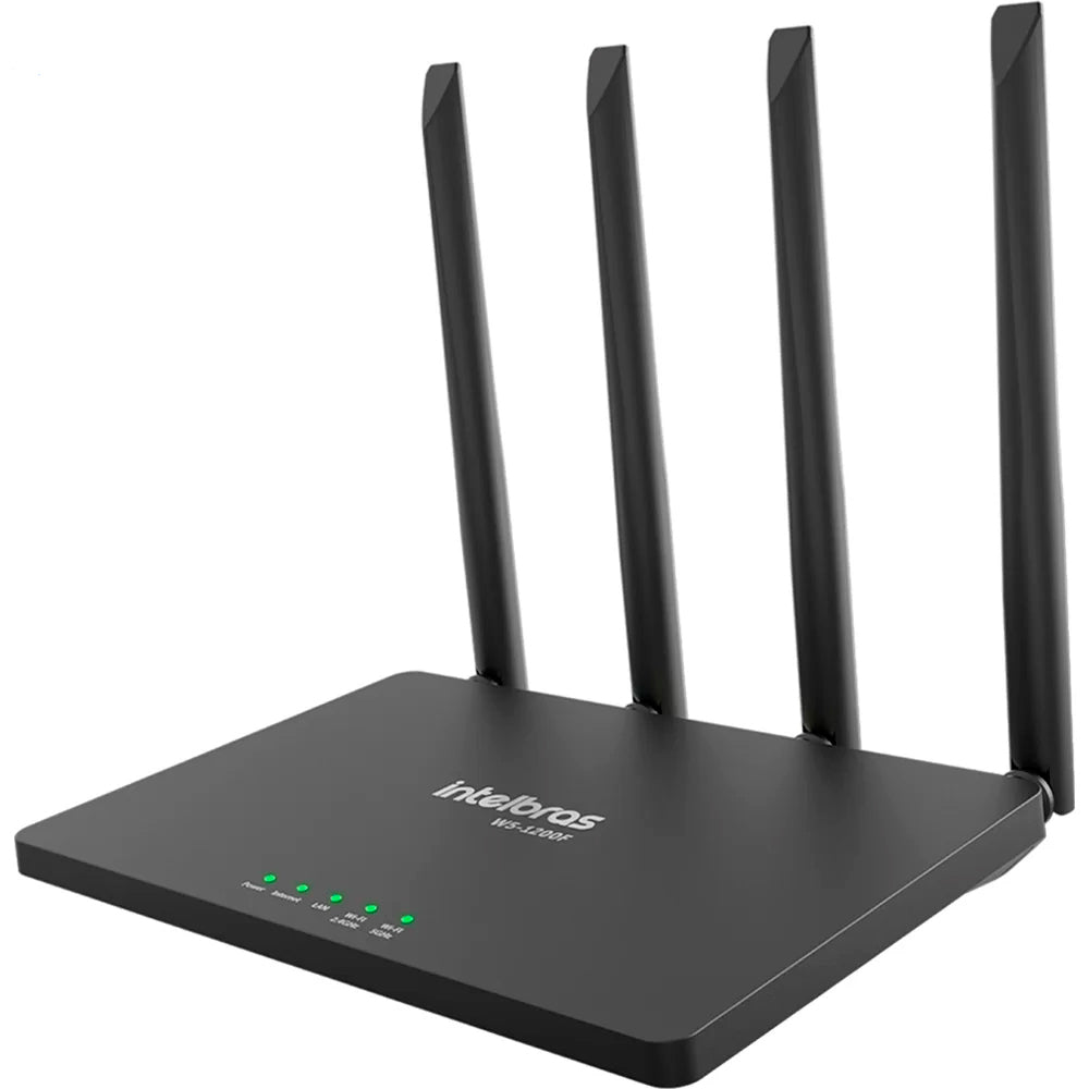 Roteador Intelbras Wi-Force W5-1200F, 1200Mbps, Dual Band, 4 Antenas - Preto