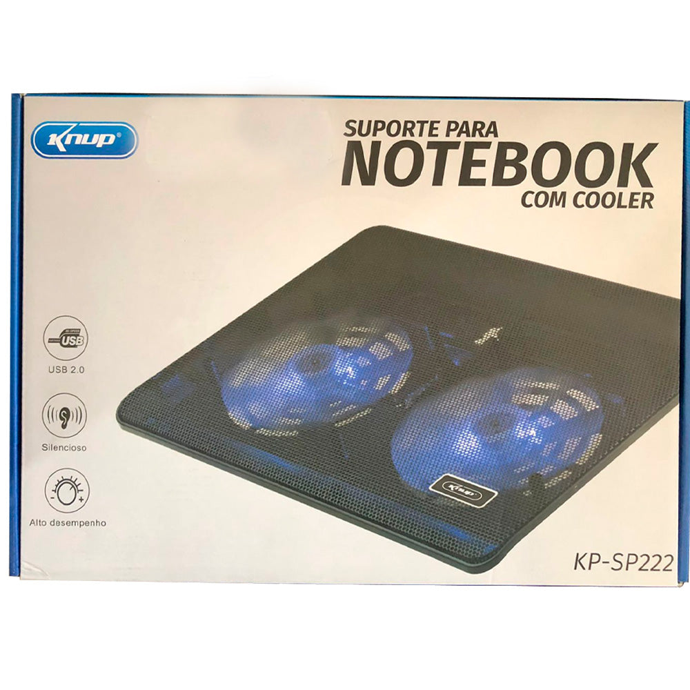 Suporte Para Notebook Até 17” Polegadas Com 2 Cooler Knup KP-SP222