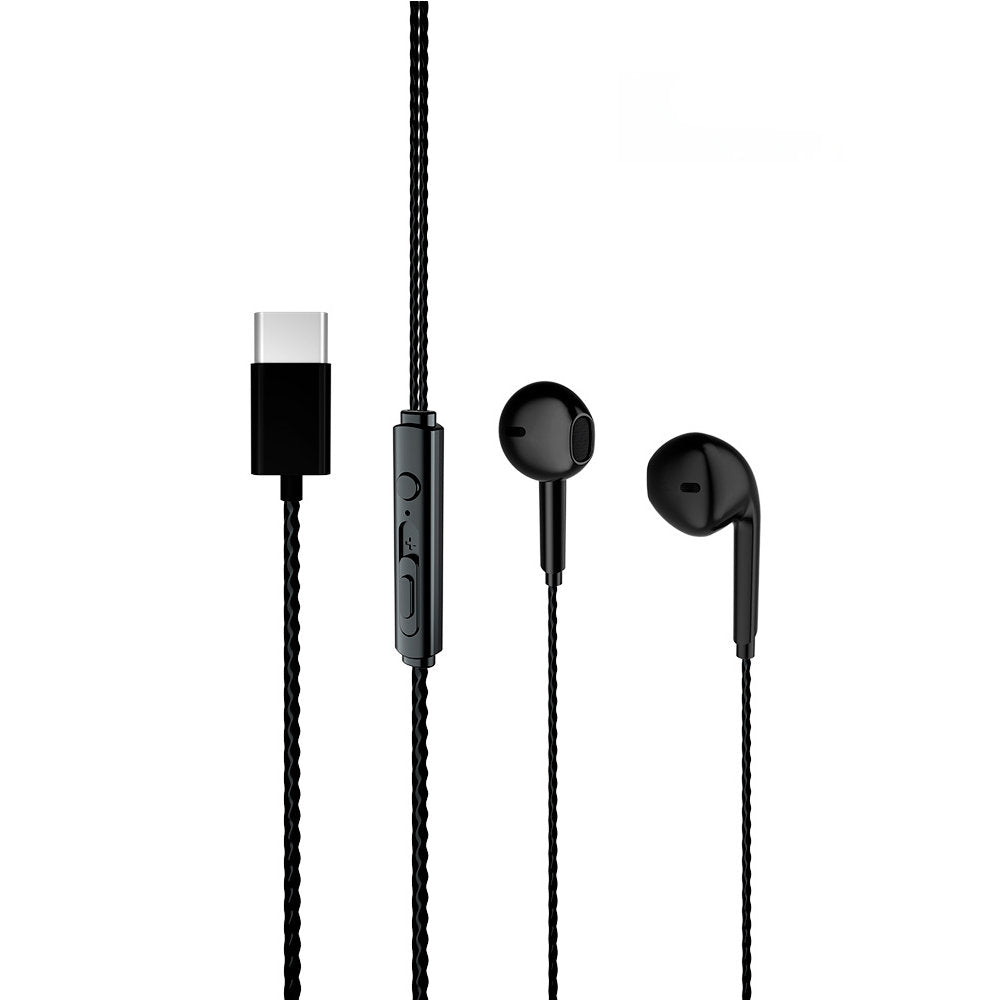Fone Intra-Auricular Lecoo EH104, USB-C, Som Estéreo, Controle Integrado, Compatível com Smartphone e PC, Preto