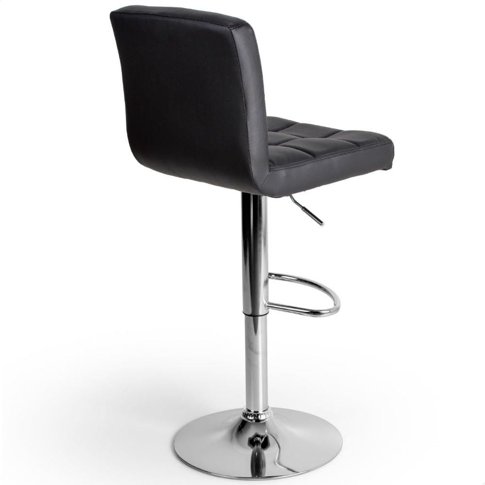 Banqueta Giratória Estofada Gomos Confort P030 Prime Office, Preta/Cromo, Regulagem Altura 61-82cm, Suporte 120kg