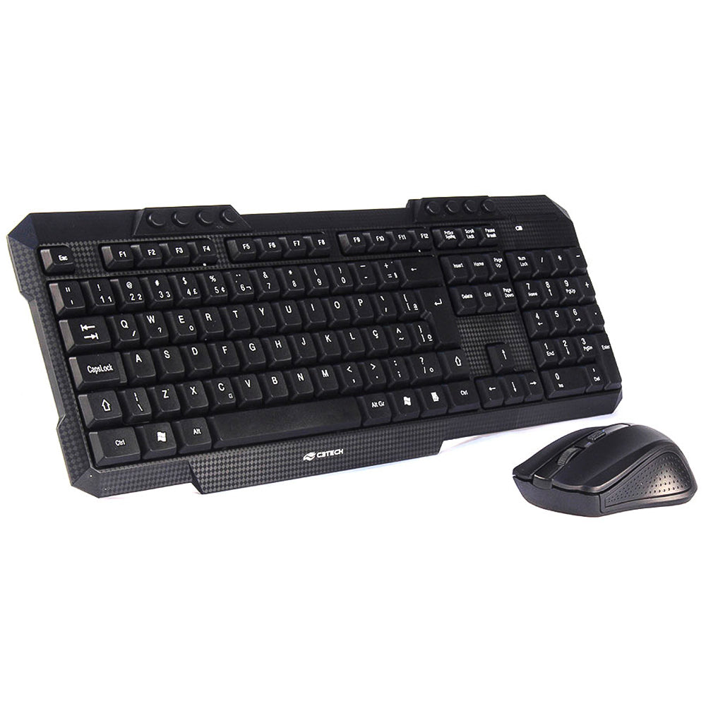 Kit Teclado e Mouse Wireless (Sem Fio) K-W10BK - C3Tech