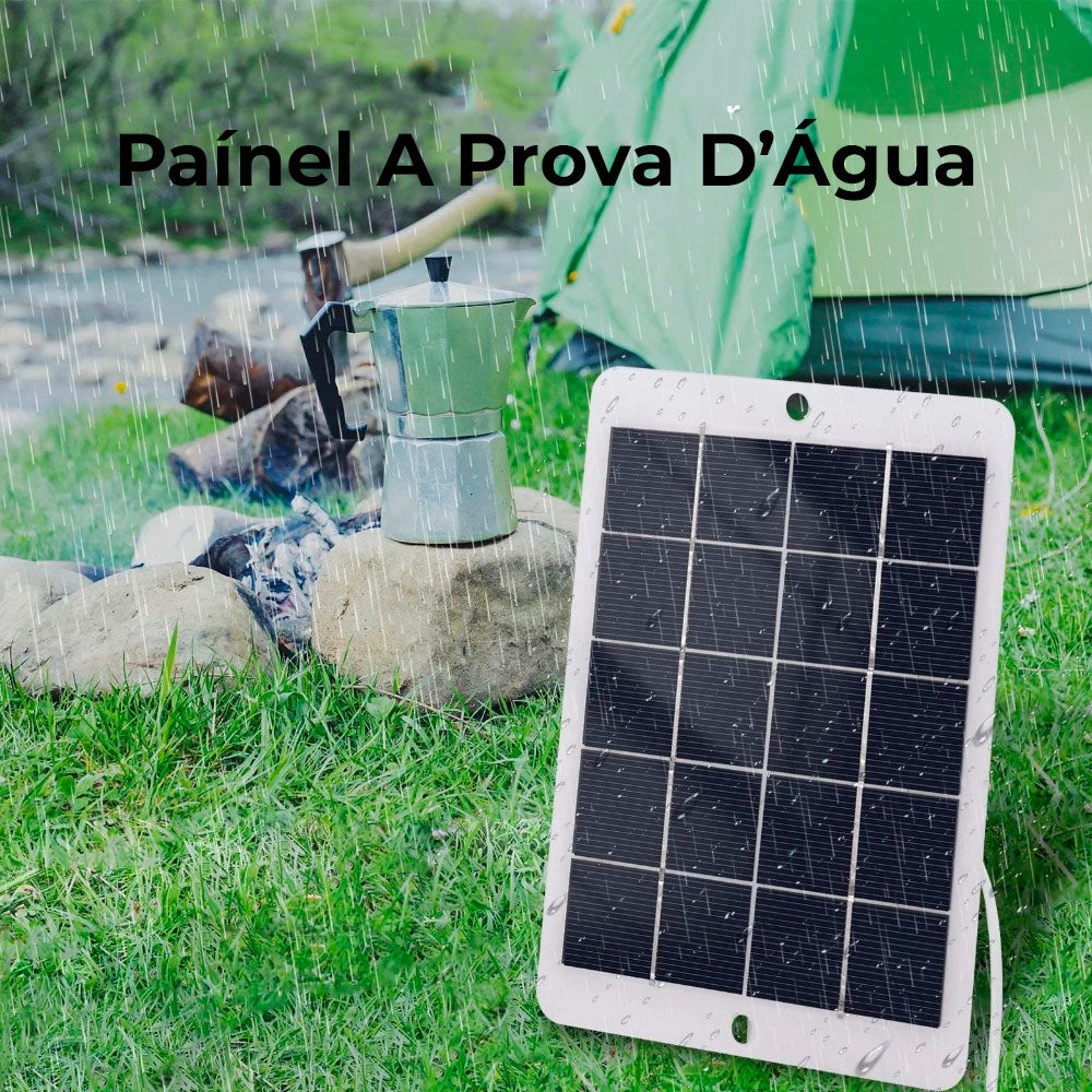Painel Solar Externo Portatil, À Prova D'Água, Com Entrada USB, 157mm x 94mm