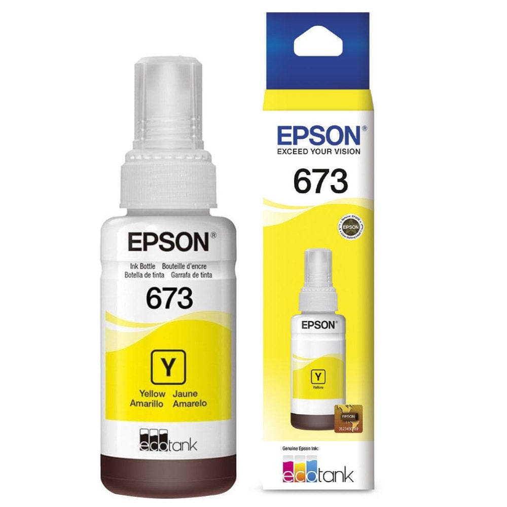 Refil Tinta Epson 673 Amarelo 70ml até 5.400 Páginas Para L800 L805 L810 L850 L1800 Caixa