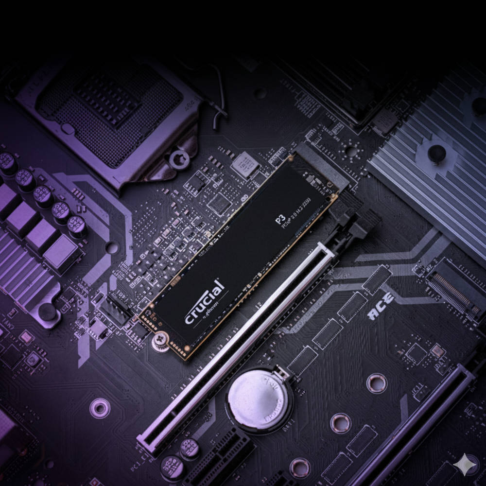 SSD Crucial P3 Plus 500GB NVMe, PCIe 4.0 x4, M.2 2280, Leitura 4700MB/s, Gravação 1900MB/s, 3D NAND TLC