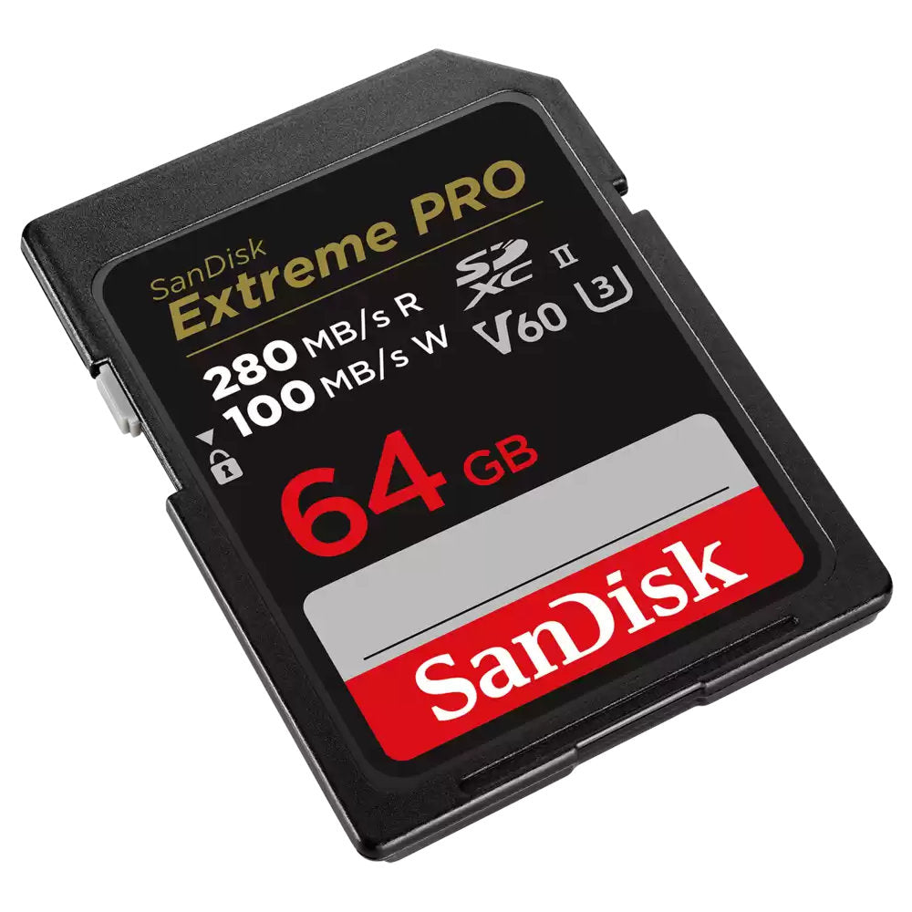 Cartão Memória SanDisk Extreme PRO 64GB SDXC UHS-I SDSDXXU-064G-GN4IN, Classe 10, U3, V30, 4K UHD, Cinza/Preto
