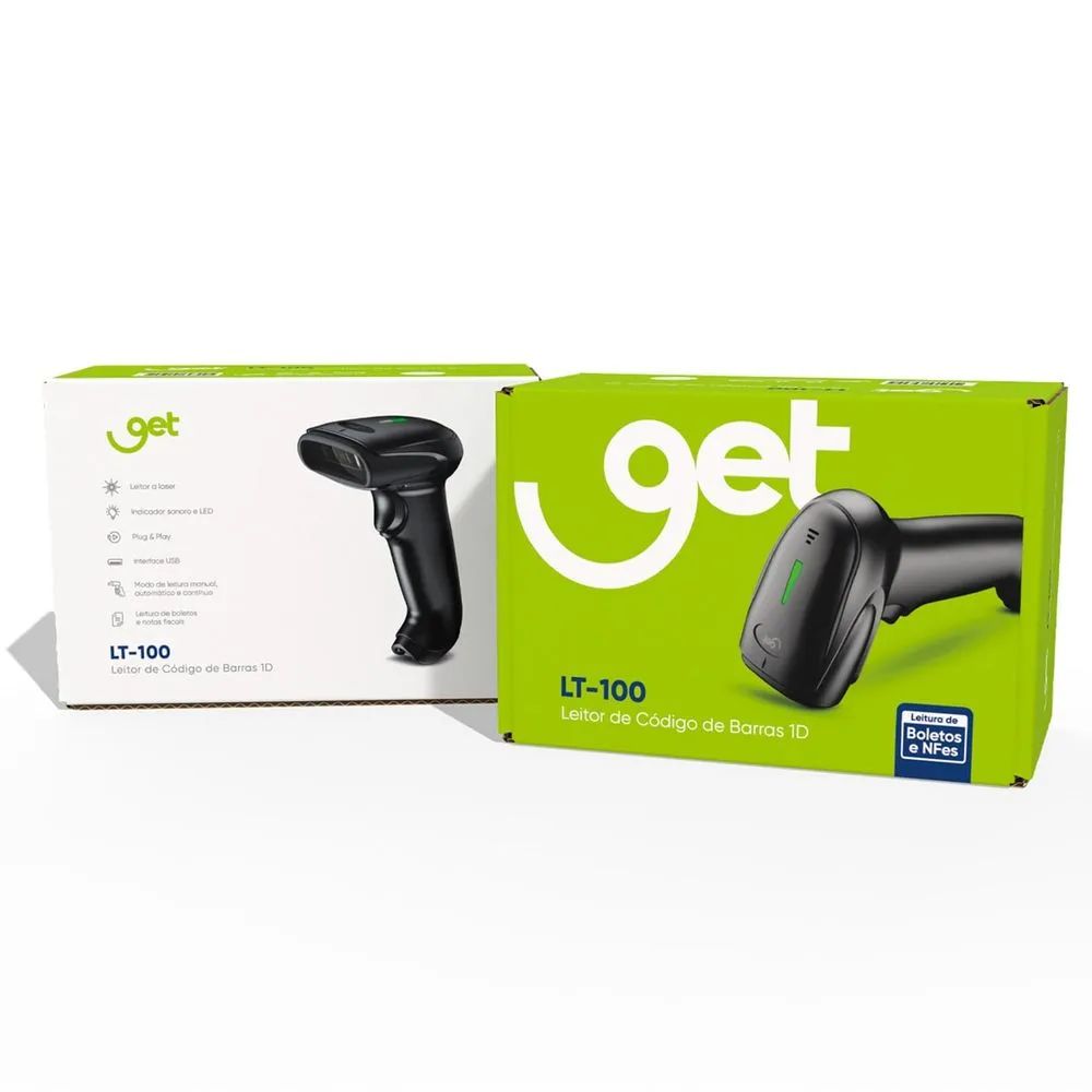 Leitor de Código de Barras USB Get LT-100 1D Preto, GET