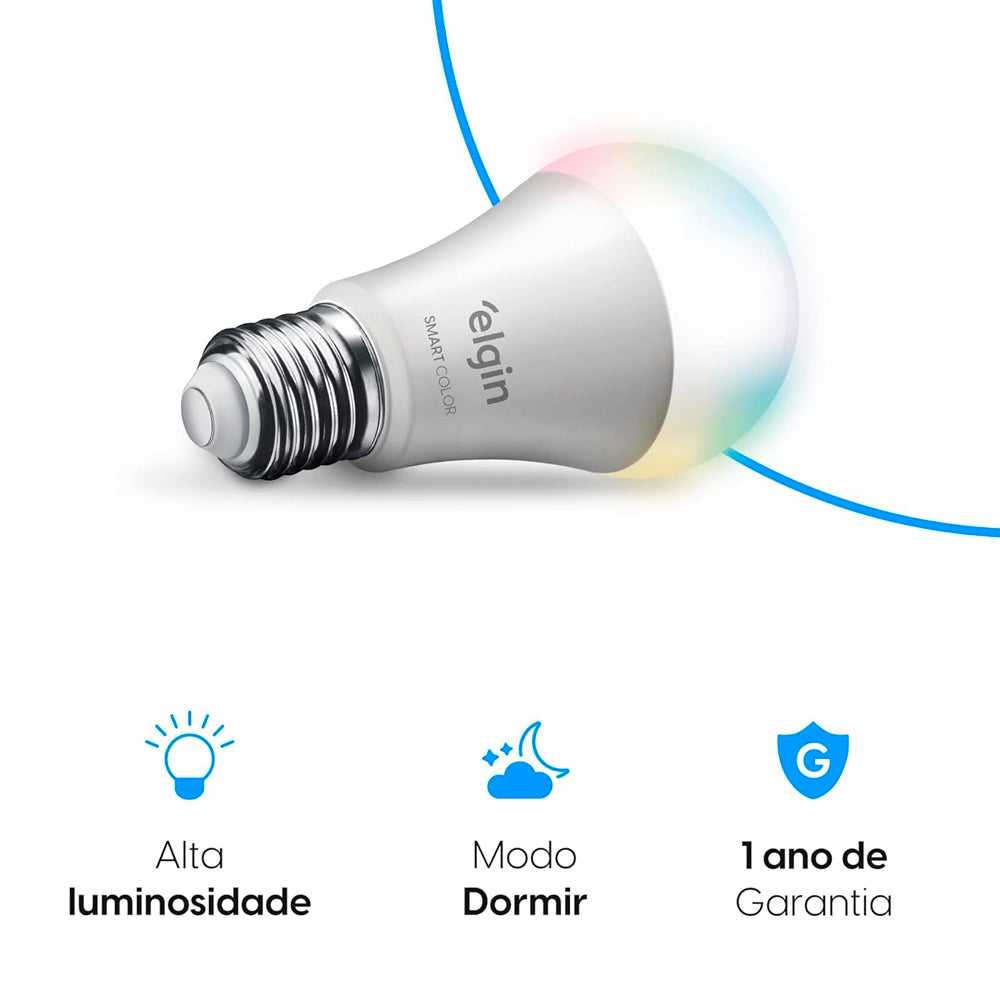 Lâmpada Bulbo LED A70 15W Bivolt SMART COLOR Elgin - 48BLED15WIFI