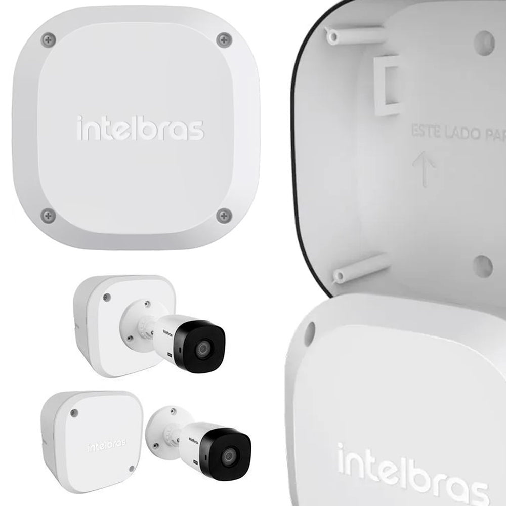 Caixa Plástica de Passagem, Para Câmeras, CFTV, Intelbras, VBox 1100, Branco