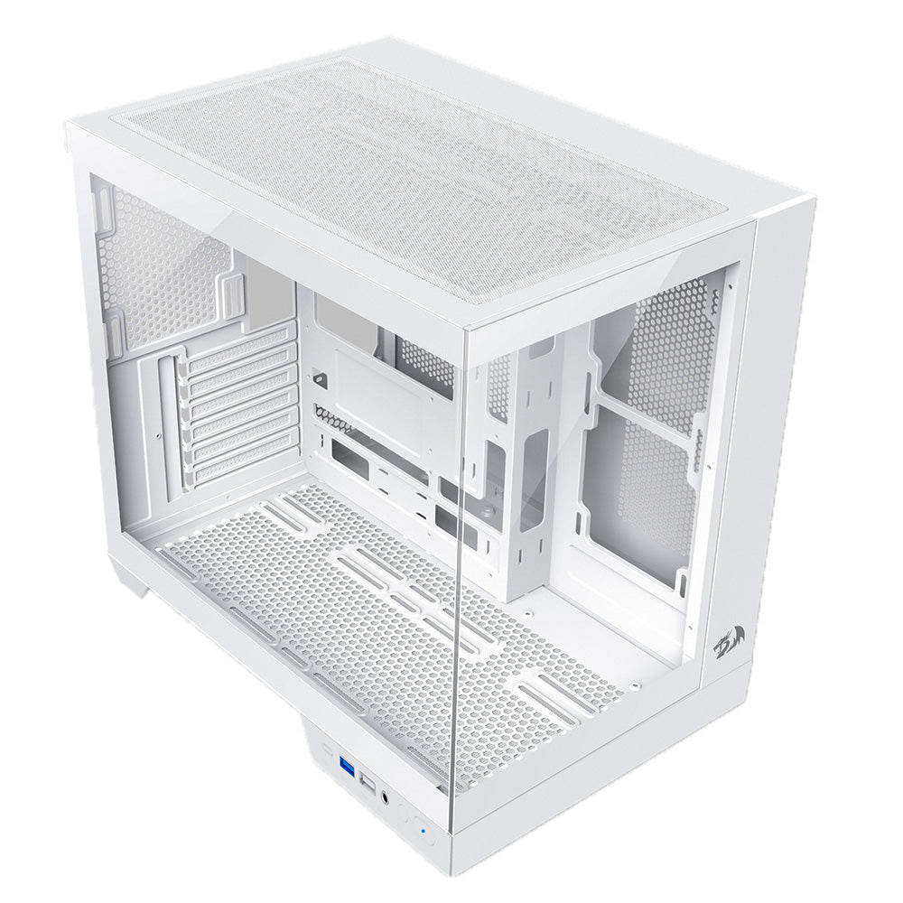 Gabinete Gamer Redragon Wideload Pro Mid Tower Lateral de Vidro Branco - CA-604W-PRO