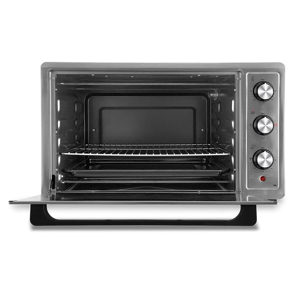 Forno Elétrico Philco PFE70I 70L Inox 220V Timer 60min Controle Temperatura 90-230°C Bancada com Grelha e Assadeira