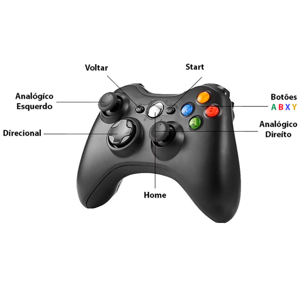 Controle Sem Fio para Xbox 360, Compatível com PC, Sistema de Vibração, Altomex 6560W