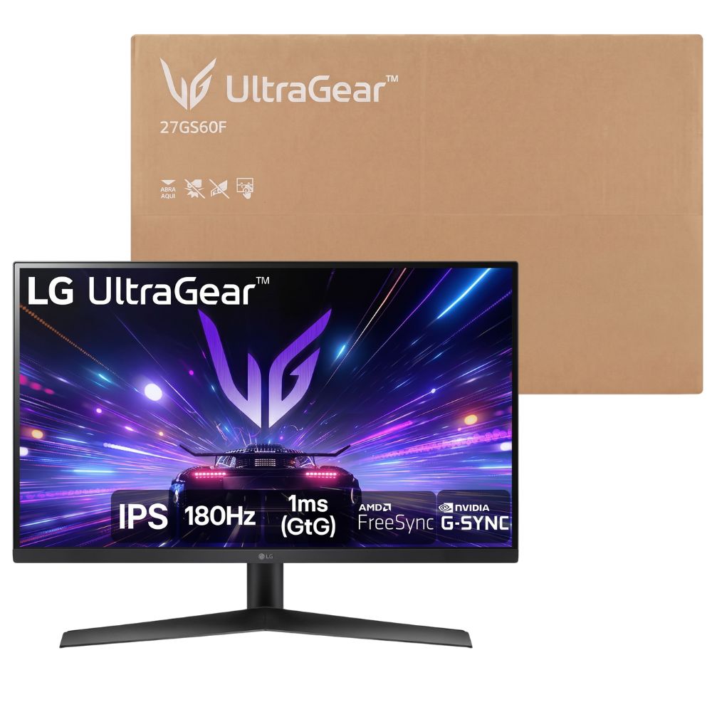 Monitor Gamer LG UltraGear 27GS60F-B 27" IPS Full HD 180Hz 1ms G-SYNC FreeSync HDR10 Preto