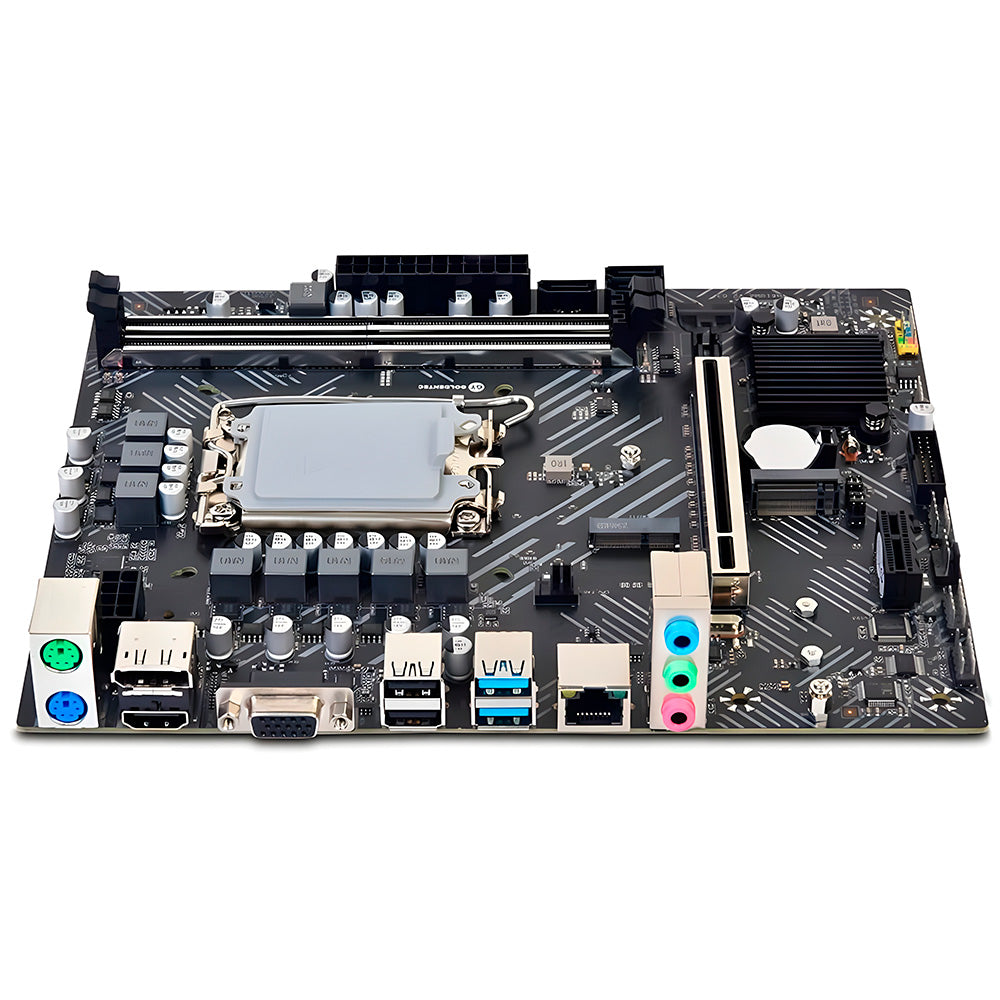 Placa Mãe Soquete 1700 H610 DDR4, Com Slot Para SSD M.2, PCI Express, DisplayPort e Rede Gigabit, Goldentec - GT-H610-M2