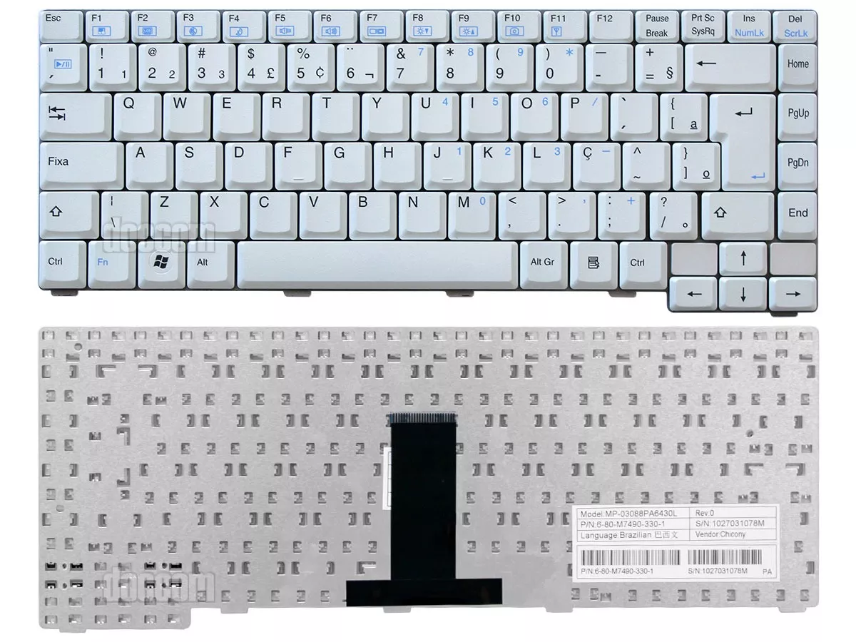 Teclado Notebook Positivo Séries VEZ Mp 03088pa6430L - USD