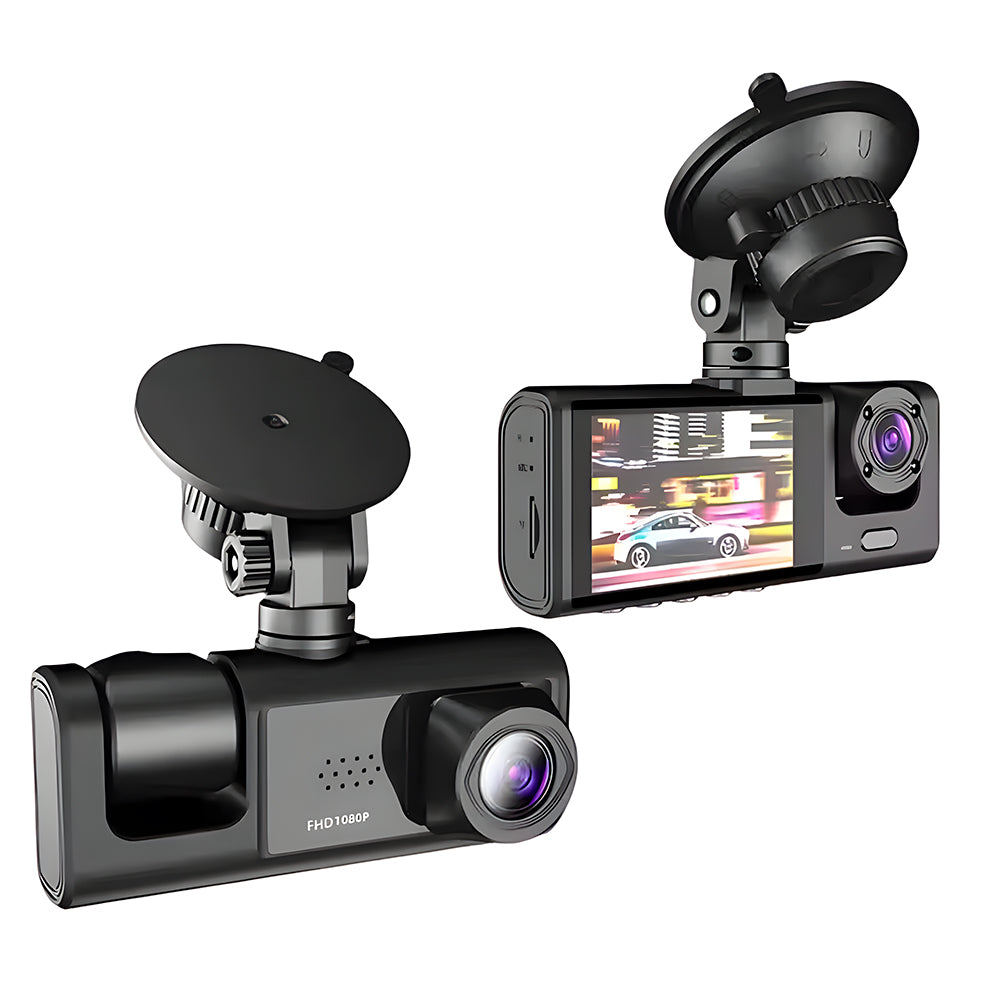 Câmera Dash Veicular, Full HD 1080P, Visão Noturna, Ângulo Amplo 170 Graus, Preto