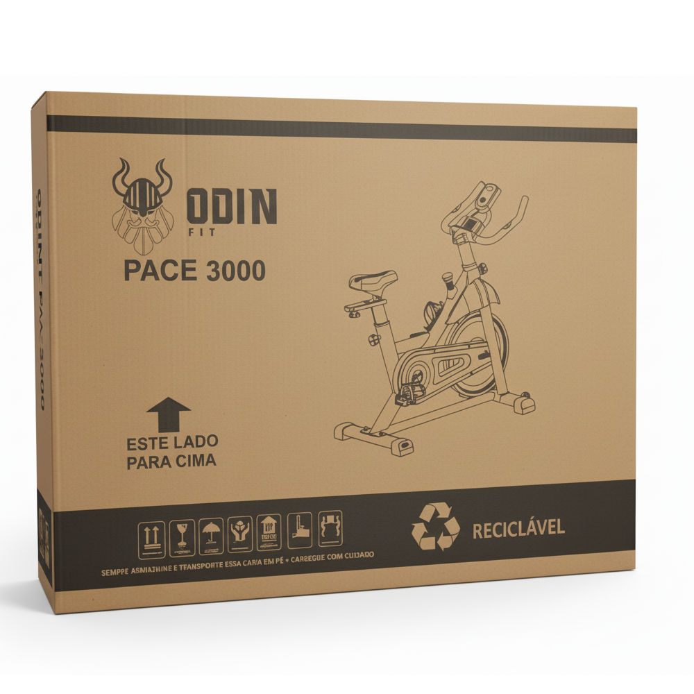 Bicicleta Ergométrica Para Spinning Mecânica 8kg Odin Fit Pace 3000, Cor Preto/Vermelho