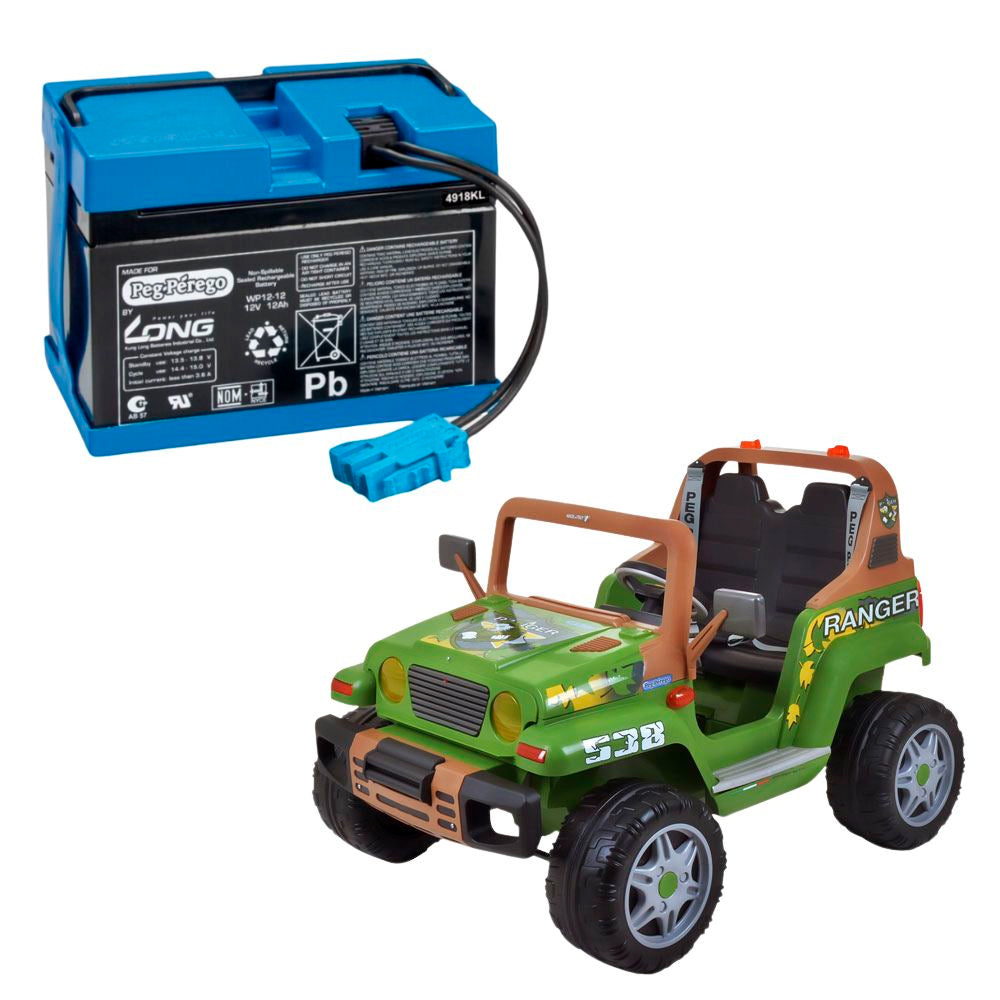Bateria Peg-Pérego 12V 8Ah para Carro Elétrico Infantil Burigotto, Preto/Azul, Compatível  T-Rex, Ranger, John Deere