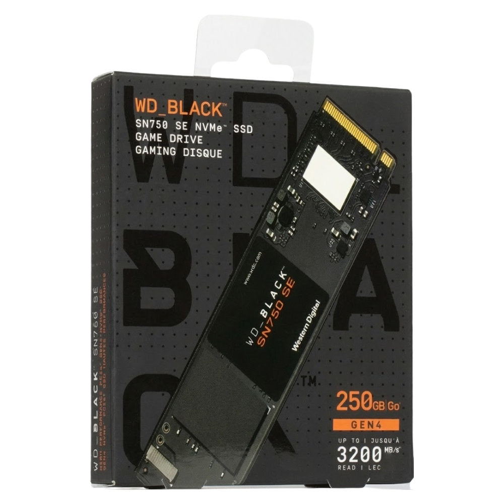 SSD M.2 NVMe WD_Black SN750 SE 250GB Gen4 Leitura 3200MB/s Gravação 1000MB/s