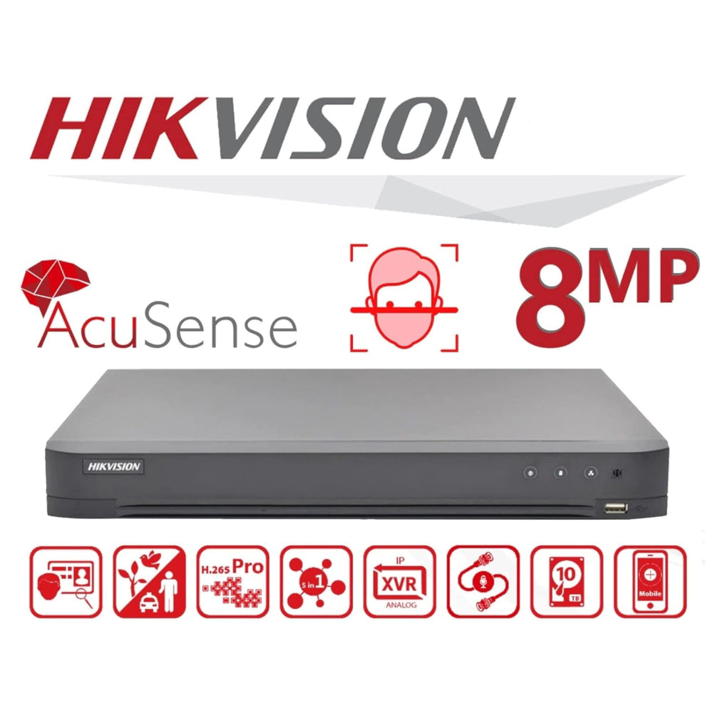 DVR Gravador Digital Hikvision 8 Canais AcuSense 3K iDS-7208HQHI-M1/FA Reconhecimento Facial