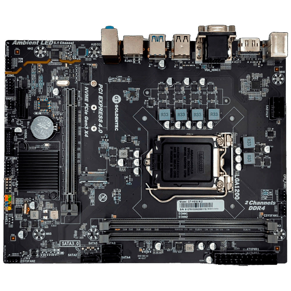 Computador Core I3-10105, GT-H510 Com Slot M2, RAM 8GB DDR4, SSD 240 Kingston, Gab-25V2BK, Fonte de 500W Bivolt, Windows