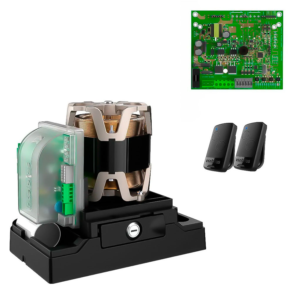Motor Automatizador de Portão Intelbras DR 300 NY 220V, Suporta Portão Até 300KG, Com 2 Controles Placa Controladora