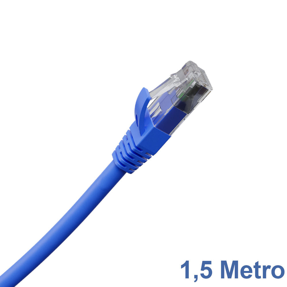 Cabo de Rede Patch Cord CAT.6 Intelbras IMPACT GIGA UTP 4P Azul 1,5 Metro, 100% Cobre, Intelbras