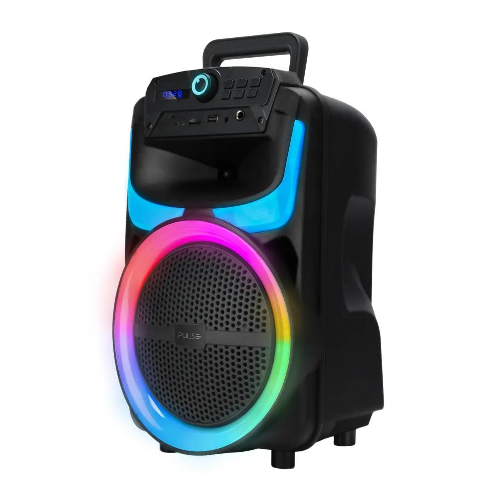 Caixa de Som Pulse Burst 250W RMS 8POL BT/AUX/USB/FM, Preto Com LED - SP402E