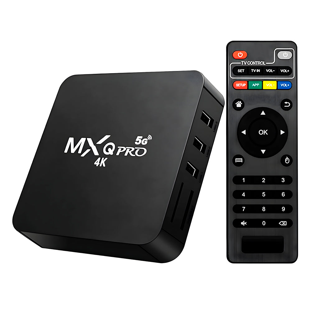 Receptor TV Box MXQ PRO 5G 4K, Quad-Core, CPU 64 Bits, Sistema Android - Preto