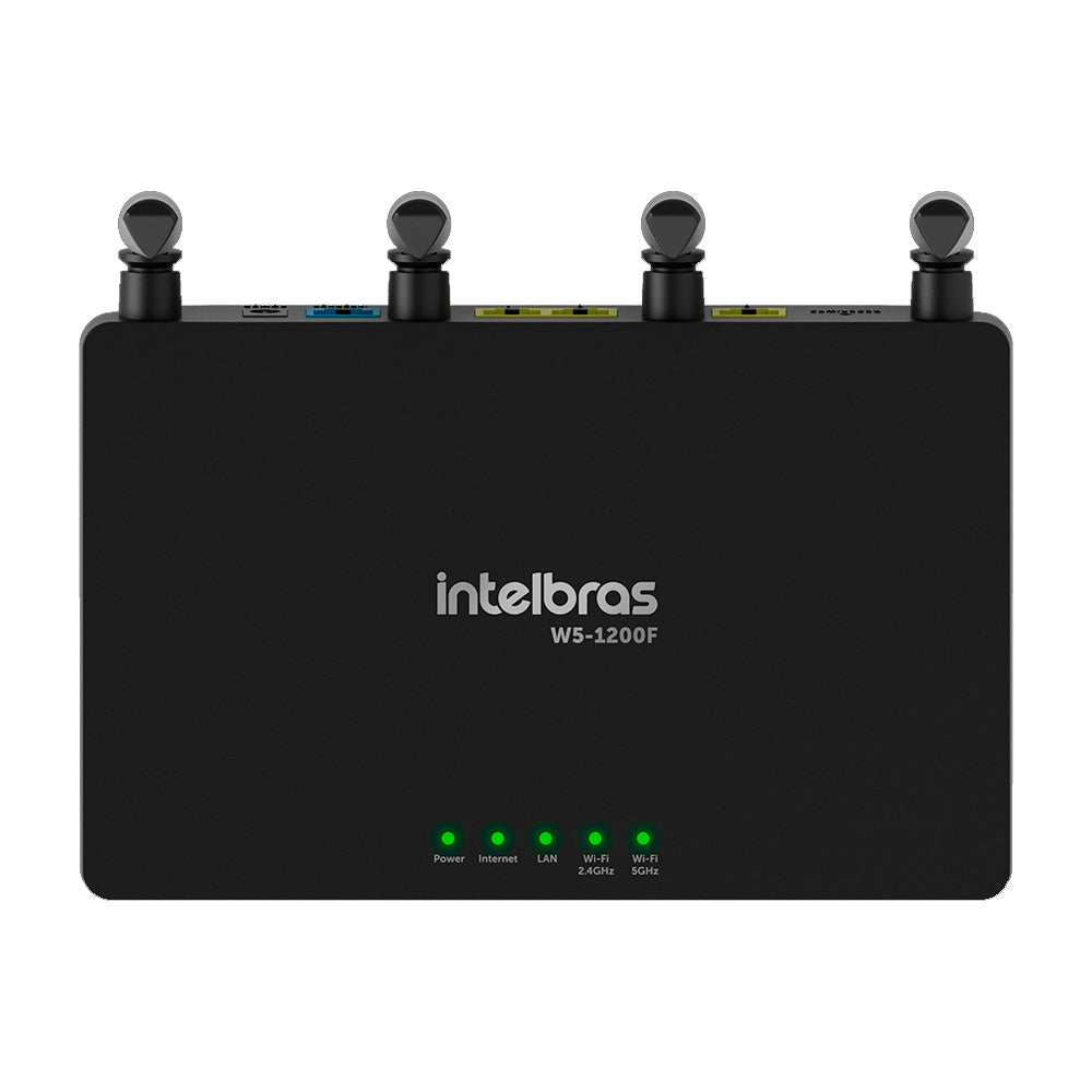Roteador Intelbras Wi-Force W5-1200F, 1200Mbps, Dual Band, 4 Antenas - Preto