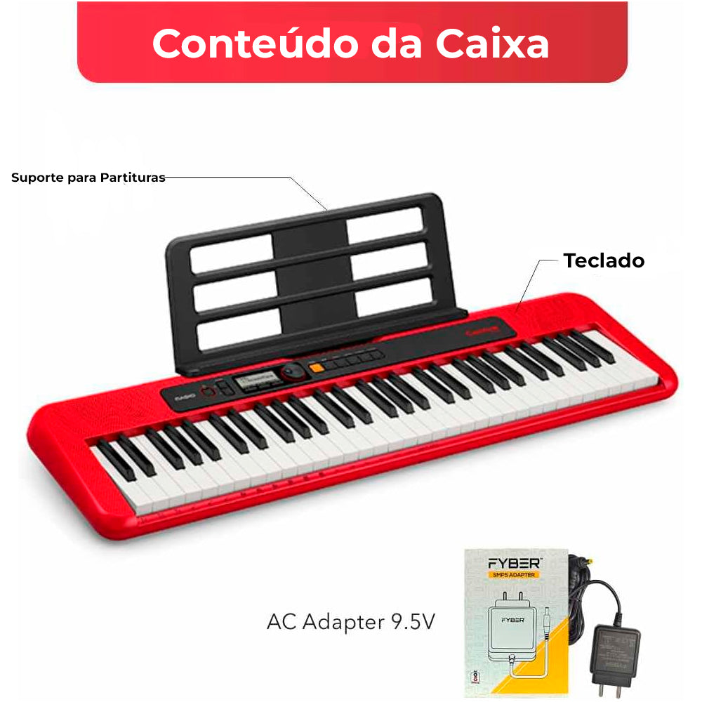 Teclado Musical Casio Casiotone CT-S200RD Vermelho