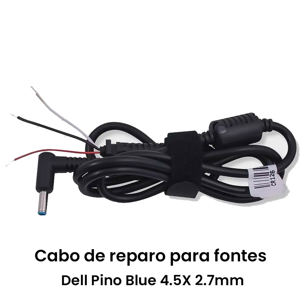 Cabo De Reparo Para Fonte Carregador Notebook Dell-Blue Pino 4.5 X 2.7mm