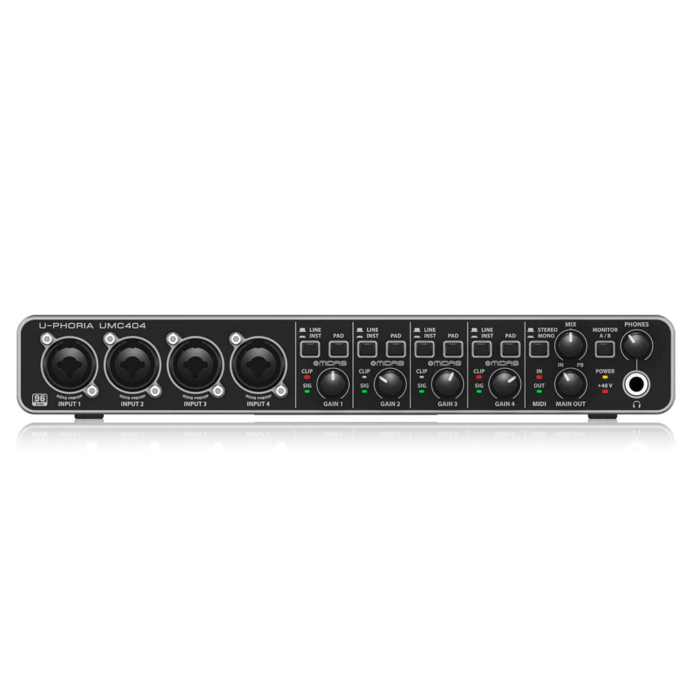 Interface de Áudio Behringer UMC404HD - USB MIDI Microfones, Guitarras, Teclados