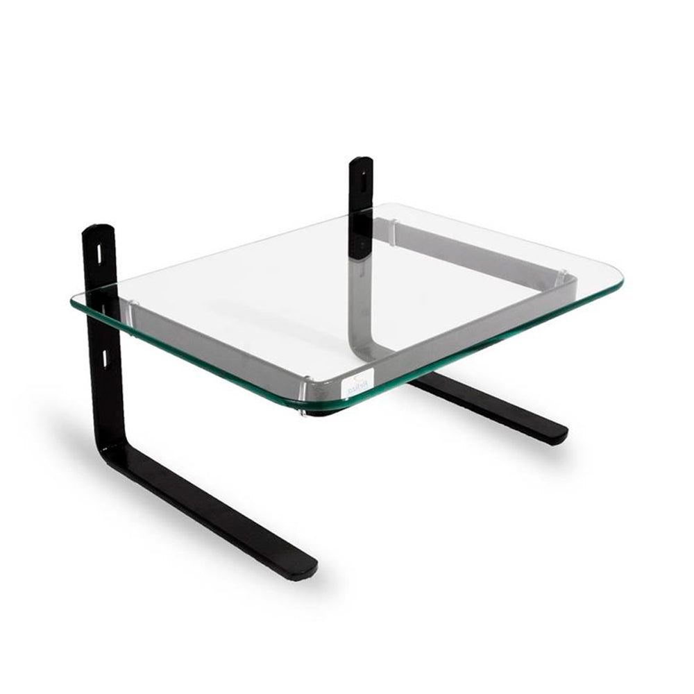 Suporte Para Monitor Ergonômico Ajustável, Office, Conforto e Estabilidade, Preto com Vidro Incolor - Reliza