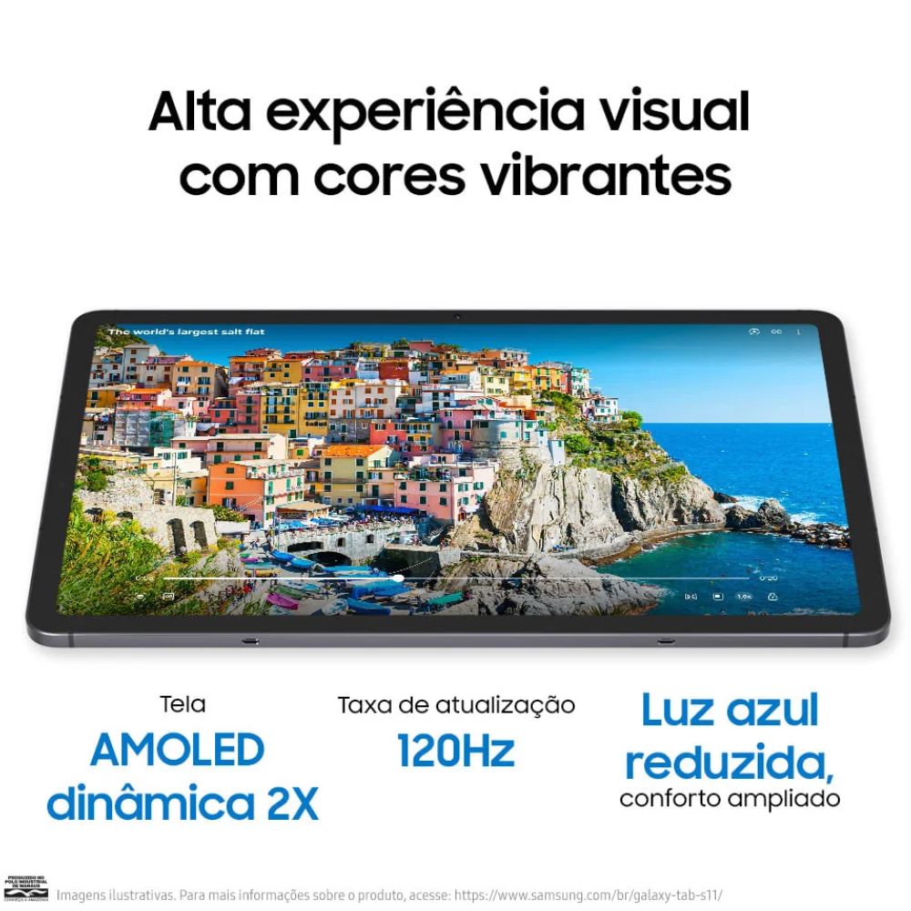Tablet Samsung Galaxy Tab S11 Wifi, 256gb, 12gb Ram, Tela 11”, Galaxy Ai, S Pen E Capa Teclado Inclusas Cinza  - Wi-fi