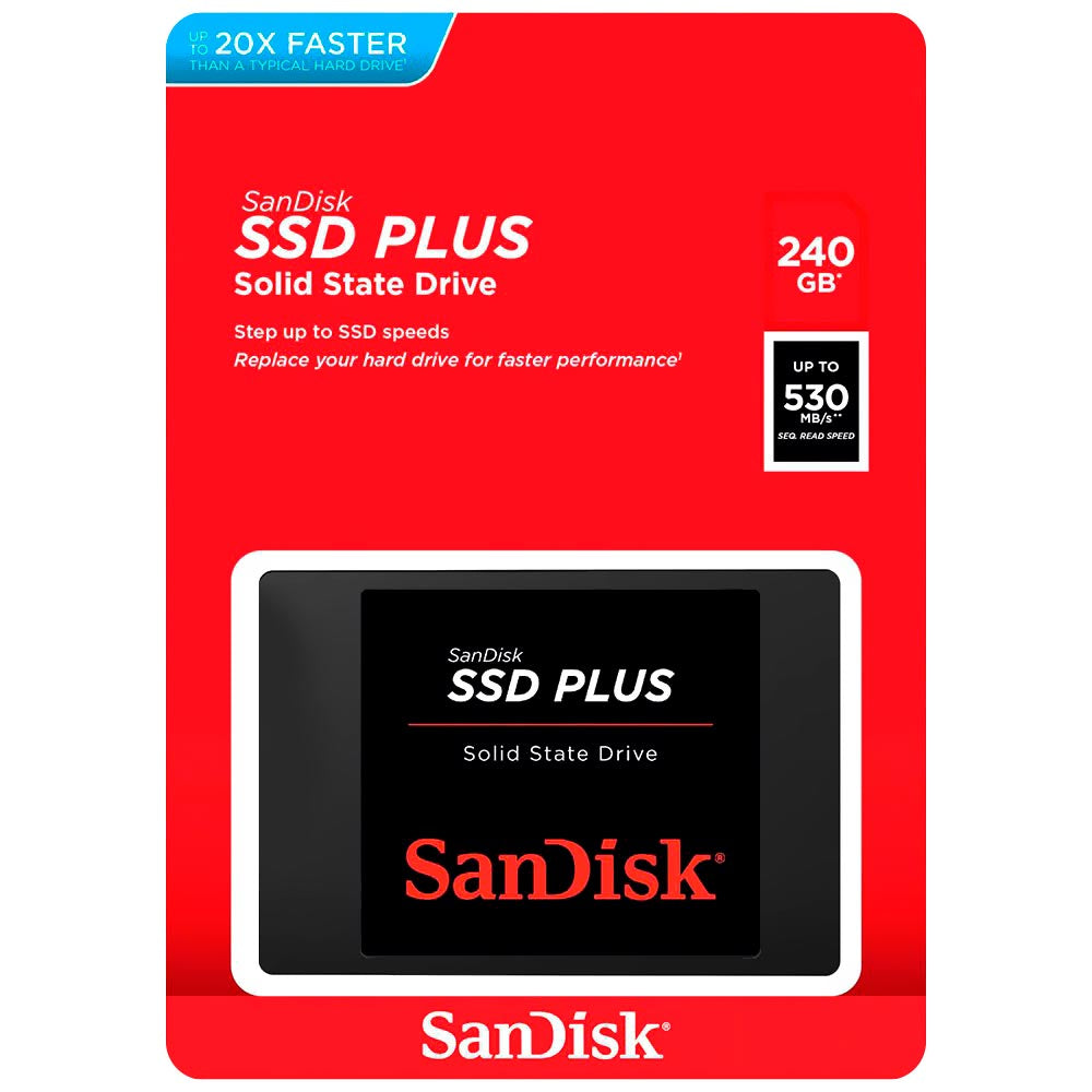 SSD 240GB SanDisk G26 Plus 2.5" SATA III Leitura 530Mb/s Gravação 440Mb/s - SDSSDA-240G-G26