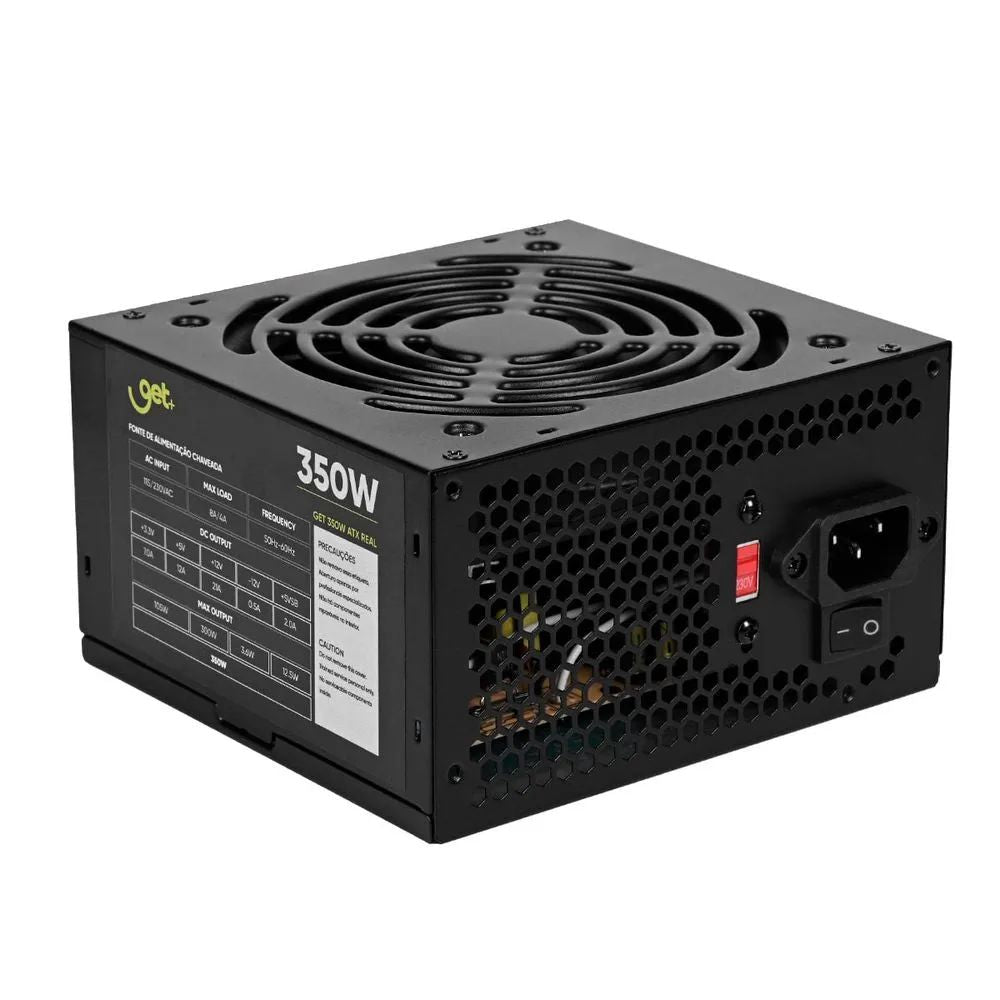Fonte ATX 350W Real C/Cabo de Força Bivolt Preto