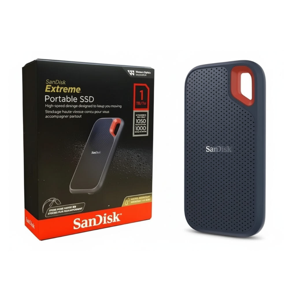 SSD Externo Portátil SanDisk Extreme, 1TB, USB 3.1 Type C USB 3.2 - Leitura 1050 Mbs - SDSSDE61-1T00-G25