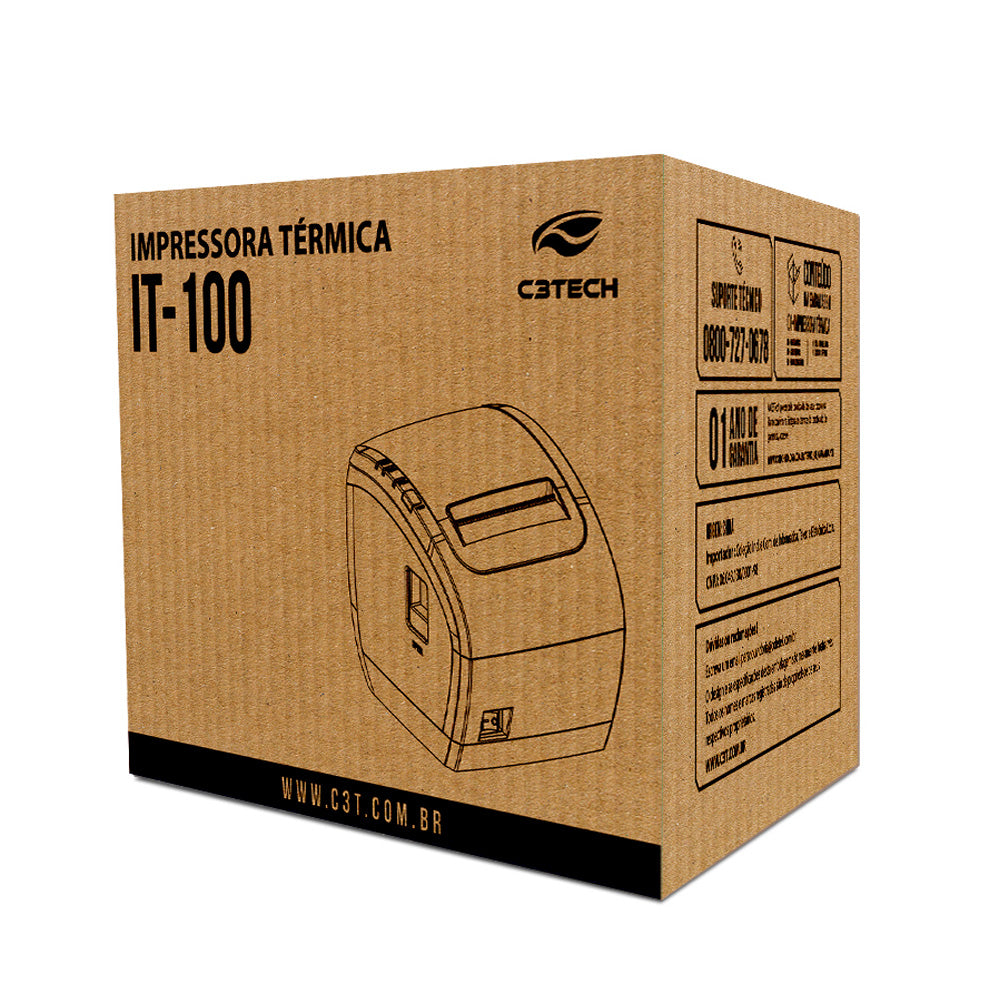 Impressora Térmica De Cupom Não Fiscal C3Tech - IT-100 (USB e Ethernet)