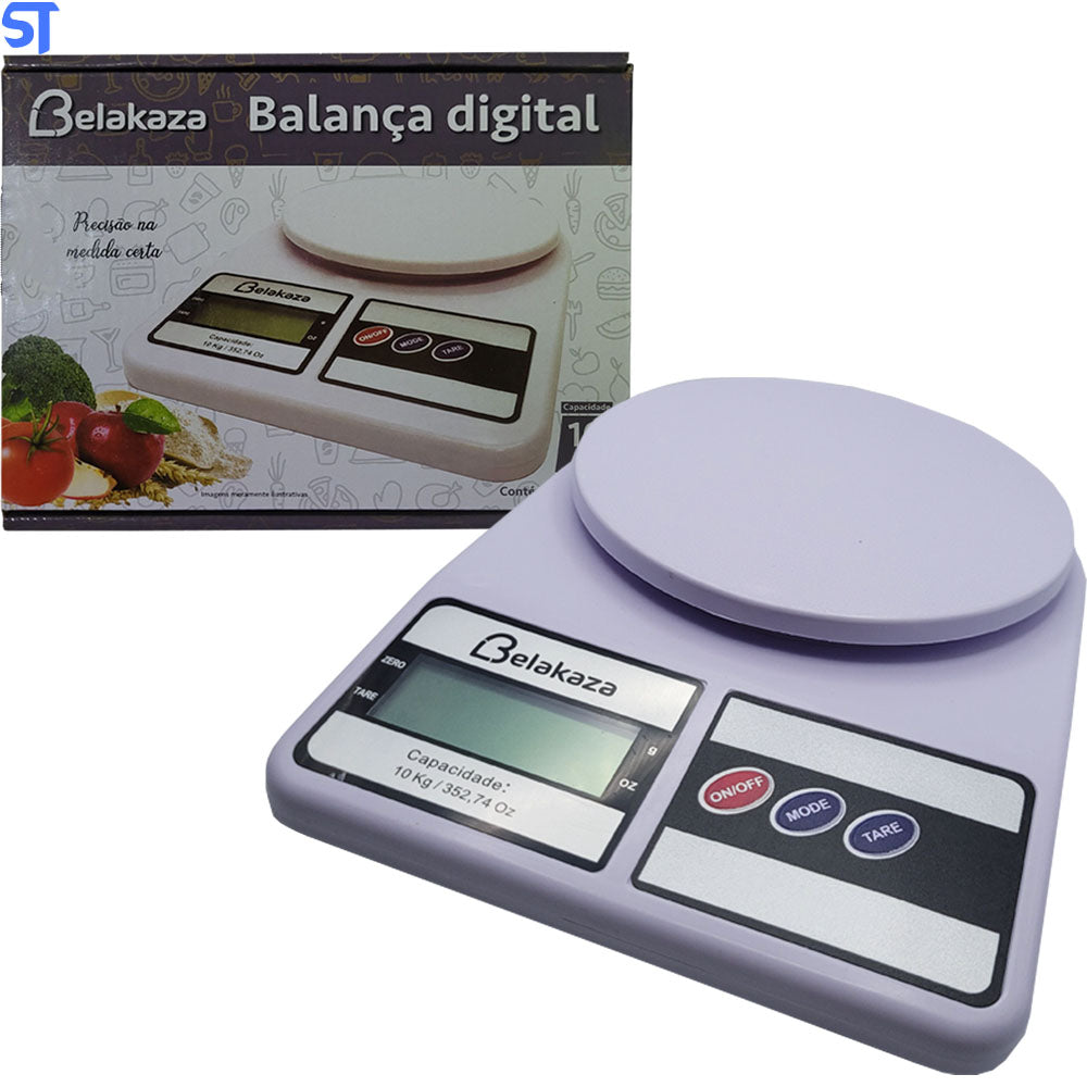 Balança Digital LCD De Alta Precisão Eletrônica Até 10 Kg Belakaza- KZ-1001