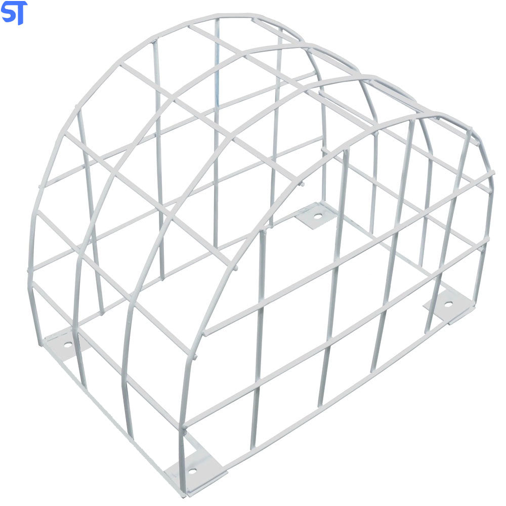 Grade De Proteção Gaiola Para Câmera De Segurança Cftv Branca Redonda