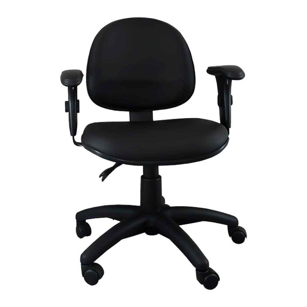 Cadeira Executiva Ergonômica-1910 Backsystem NR17 da ABNT Com Regulagem de Braço, Vinil Preto